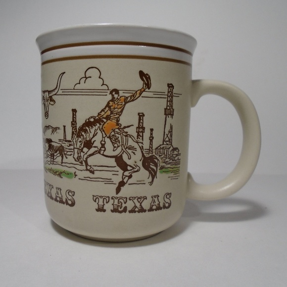 VTG 1987 Texas Stoneware Coffee Cup Mug Western - Picture 2 of 8